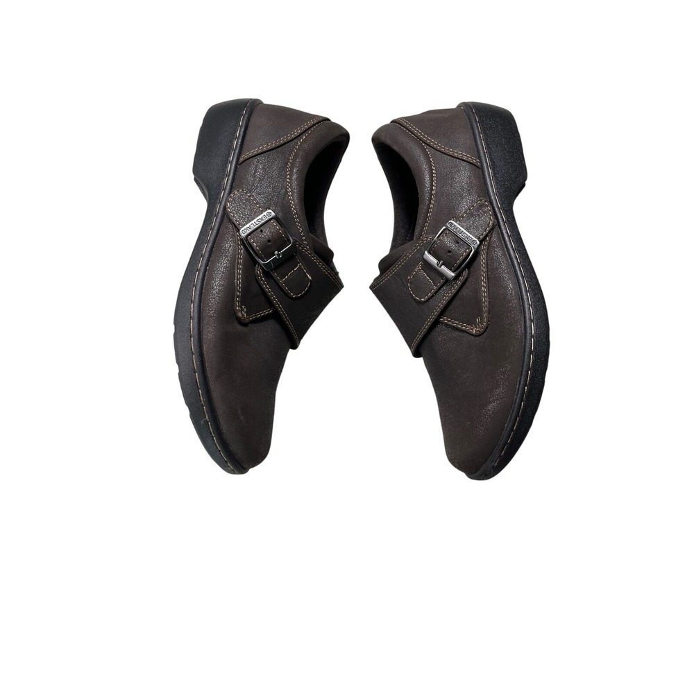 Eastland Brown Leather Mary Jane Comfort‎ Shoes Women's 7.5 Adjustable Strap